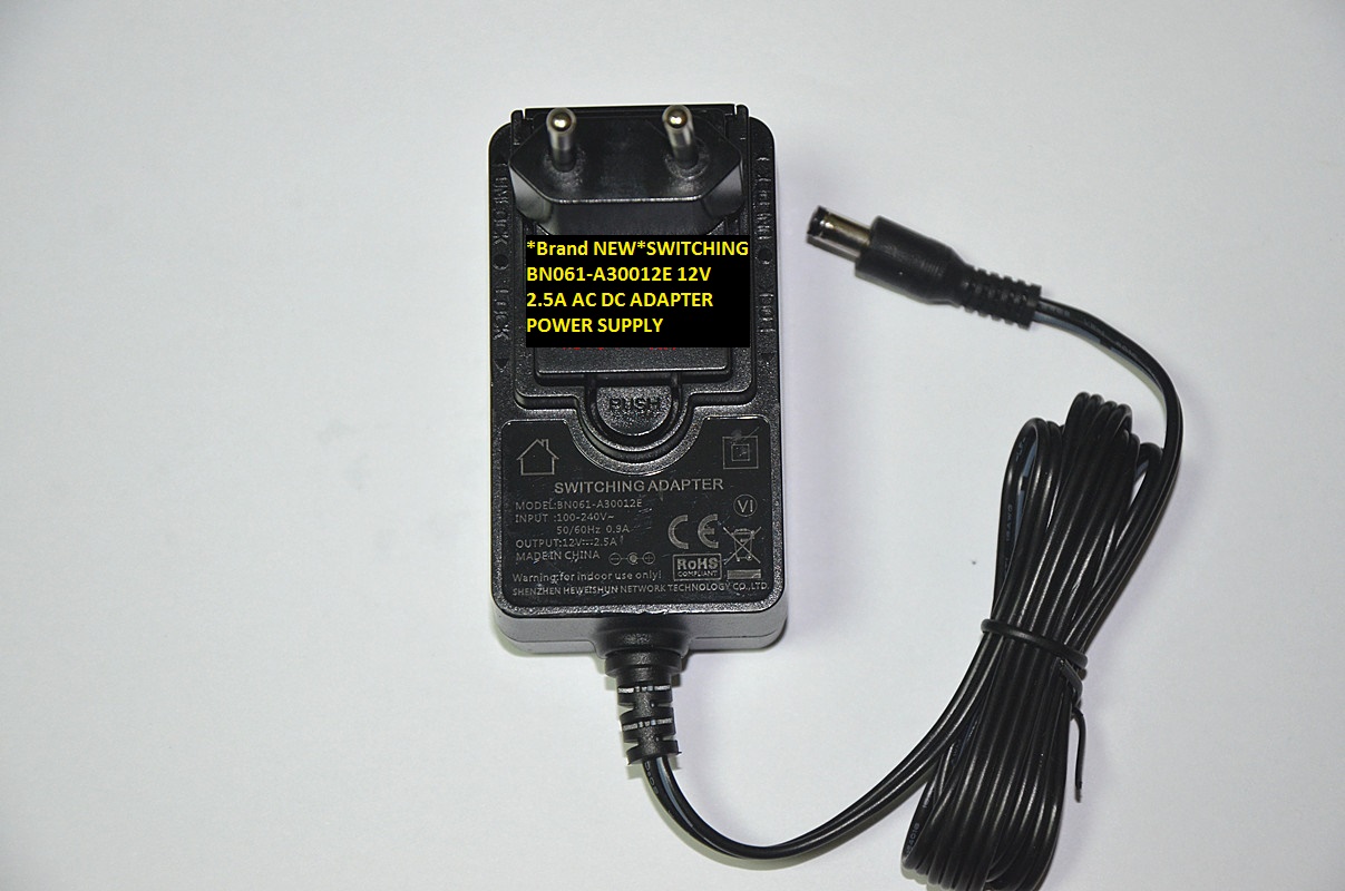 *Brand NEW*12V 2.5A SWITCHING BN061-A30012E AC DC ADAPTER POWER SUPPLY